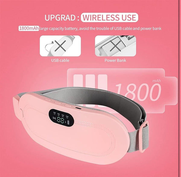 Menstrual Pain Relief Heating Belt Smart Menstrual Heating Pad with Massage & Adjustable Belt